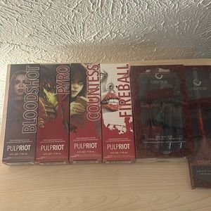 Red hair color set direct die clippies and color brush (glitter)